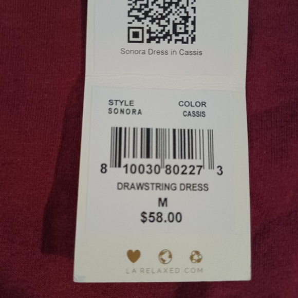 Drawstring Dress • LA Relaxed Brand • Made in USA • Hemp & Cotton • M - Picture 11 of 11